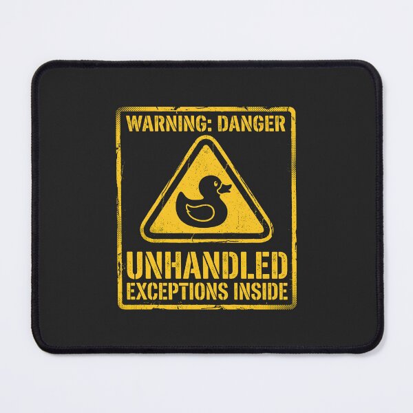 Item preview, Warning Danger Unhandled Exceptions Inside Developer Humor Tech Humor designed and sold by SplashTastic.