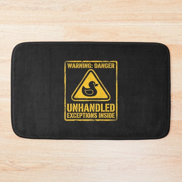 Item preview, Warning Danger Unhandled Exceptions Inside Developer Humor Tech Humor designed and sold by SplashTastic.