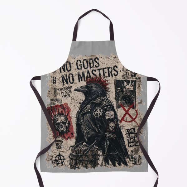 Item preview, No Gods No Masters Punk Raven Mohawk Leather Jacket Anarchy Poster designed and sold by BreezifyDesignStudio.