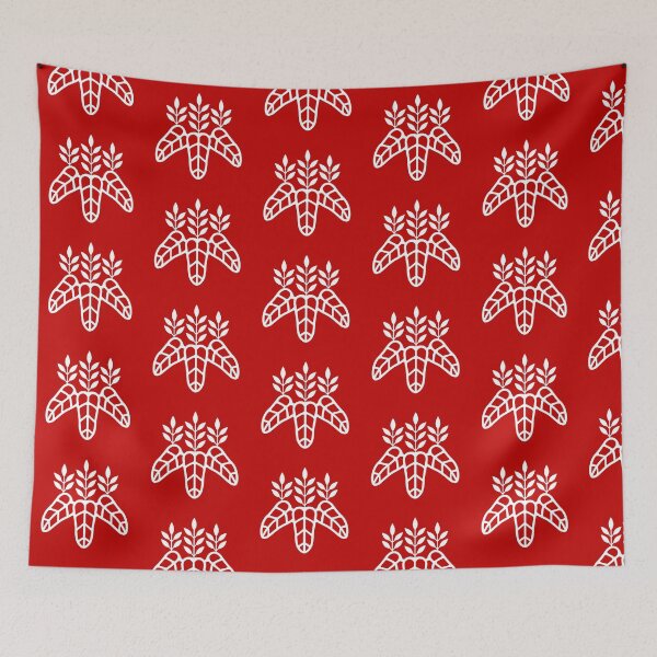Item preview, Taiko Kiri Toyotomi Hideyoshi Samurai Emblem White Red Tile / Japanese Crest  designed and sold by 戦国まーけっと SENGOKU MARKET.