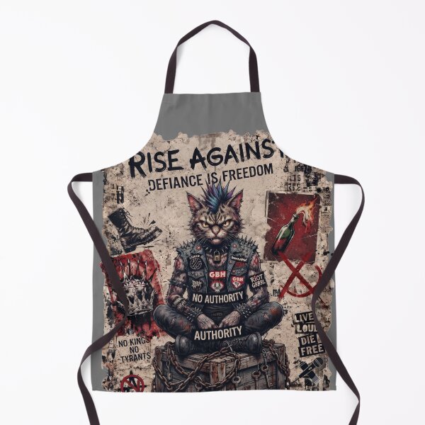 Item preview, Rise Against Punk Cat Defiance Is Freedom Anarchy Metalhead Poster designed and sold by BreezifyDesignStudio.