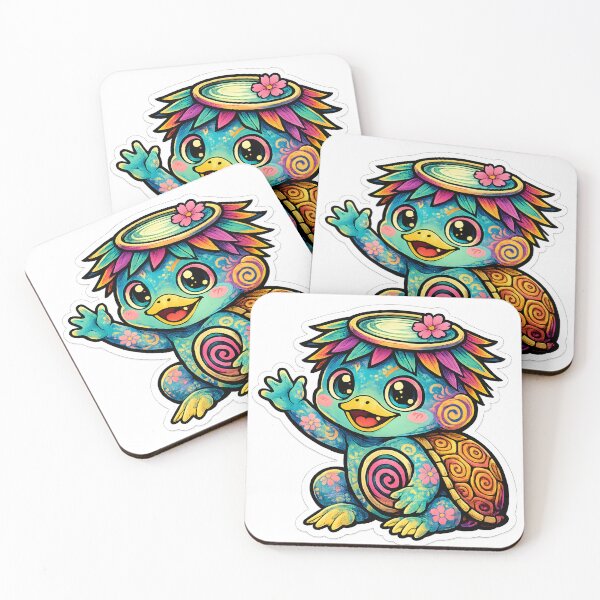 Item preview, Cute Japanese Kappa Water Imp Monster Kawaii Sticker & Apparel designed and sold by OddGarage.