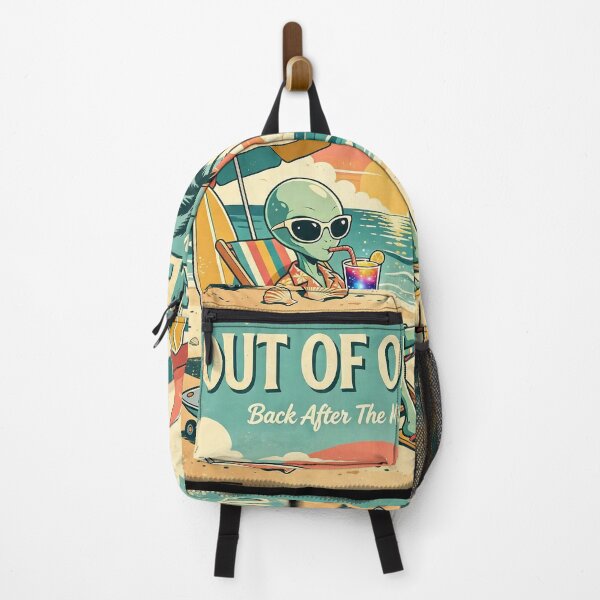 Item preview, Out Of Office Alien Vacation Vintage Beach Poster designed and sold by NatalieJeans.
