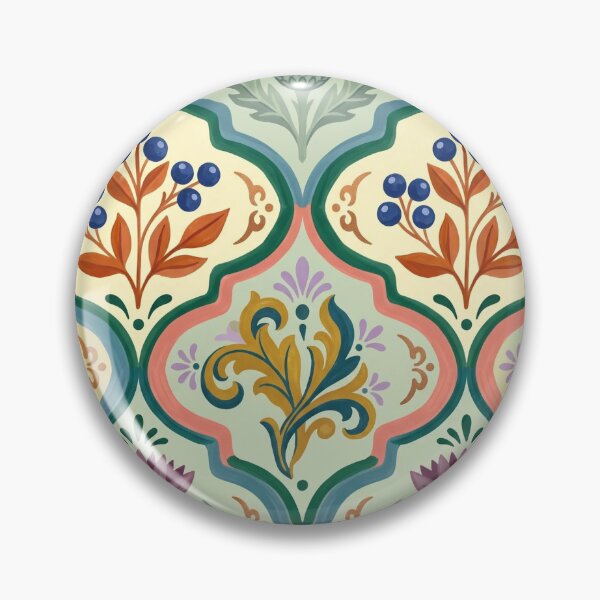 Item preview, Retro Thistle & Berry Tile Pattern Pastel designed and sold by 21 Tulips.