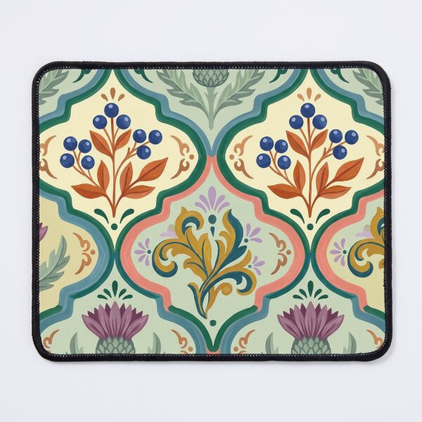 Item preview, Retro Thistle & Berry Tile Pattern Pastel designed and sold by 21 Tulips.