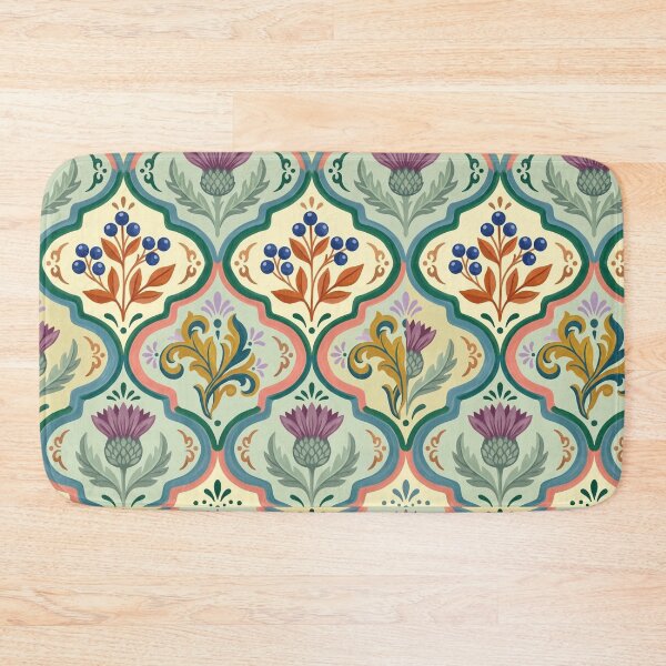 Item preview, Retro Thistle & Berry Tile Pattern Pastel designed and sold by 21 Tulips.