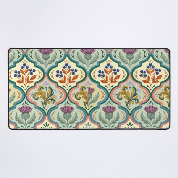 Item preview, Retro Thistle & Berry Tile Pattern Pastel designed and sold by 21 Tulips.
