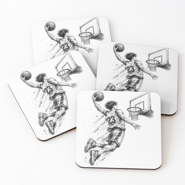 Item preview, Basketball Dunk Sketch Sticker | Dynamic Sports Pencil Art | Black & White Athlete Design designed and sold by DKraftz.