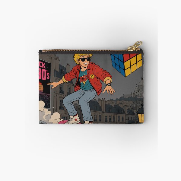 Item preview, Retro 80s Hoverboard Skateboarder City Adventure designed and sold by RosieKingArt.