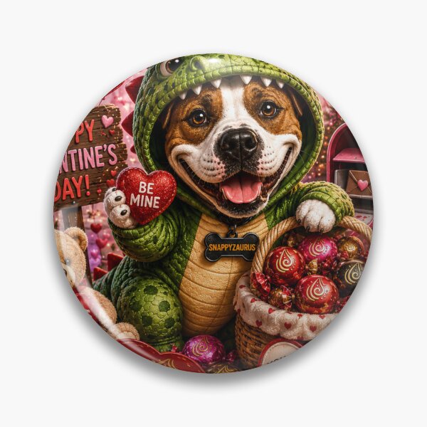 Item preview, Snappyzaurus Valentine's Day Sticker | Cute Dinosaur Dog designed and sold by Collins Design.