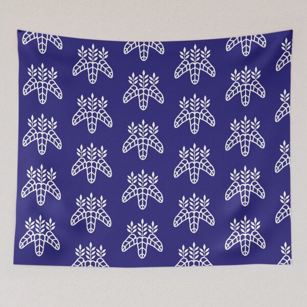 Item preview, Taiko Kiri Toyotomi Hideyoshi Samurai Emblem White Blue Tile / Japanese Crest  designed and sold by 戦国まーけっと SENGOKU MARKET.