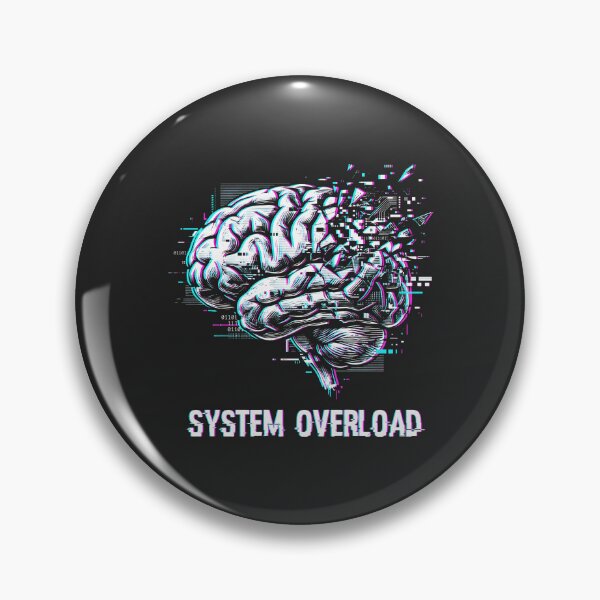 Item preview, System Overload Brain Glitch Art Cyberpunk Aesthetic Tech Humor designed and sold by SplashTastic.