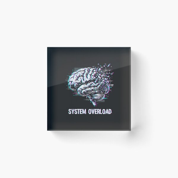 Item preview, System Overload Brain Glitch Art Cyberpunk Aesthetic Tech Humor designed and sold by SplashTastic.