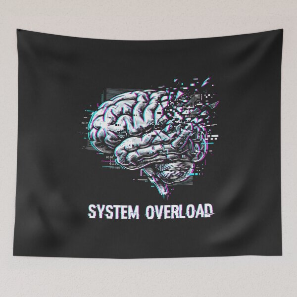Item preview, System Overload Brain Glitch Art Cyberpunk Aesthetic Tech Humor designed and sold by SplashTastic.