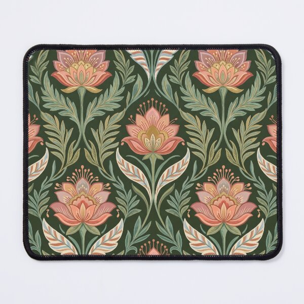 Item preview, Arts and Crafts Floral Damask Pattern Dark Green designed and sold by 21 Tulips.