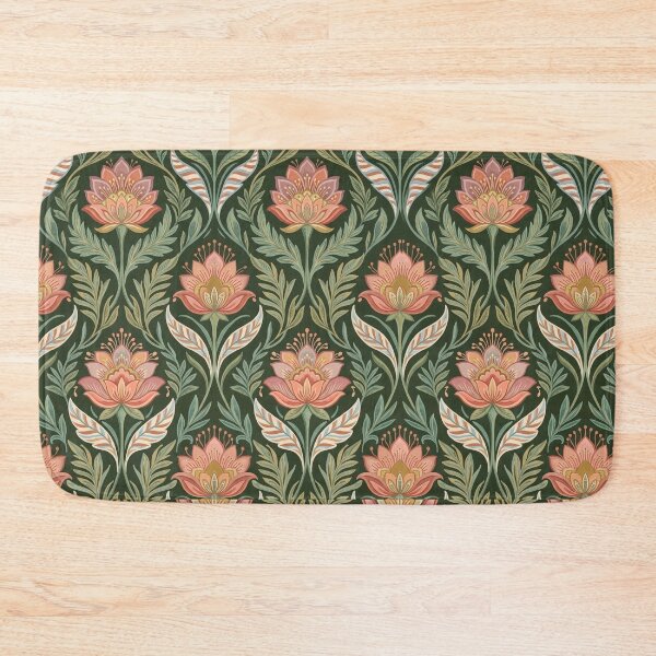 Item preview, Arts and Crafts Floral Damask Pattern Dark Green designed and sold by 21 Tulips.