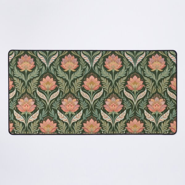 Item preview, Arts and Crafts Floral Damask Pattern Dark Green designed and sold by 21 Tulips.