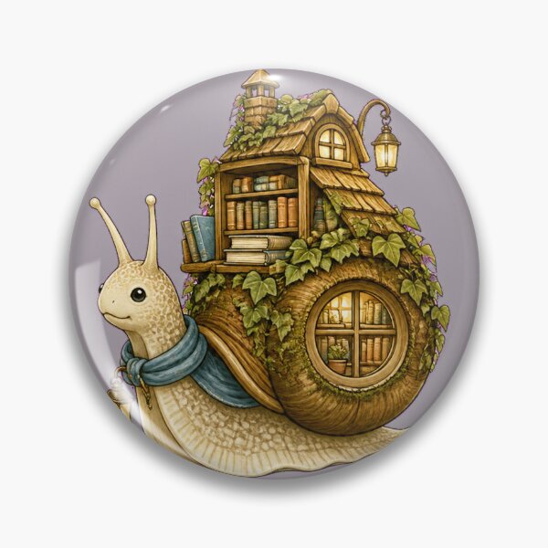 Item preview, Cozy Snail Carrying a Tiny Library House designed and sold by Tender Oddities Studio.