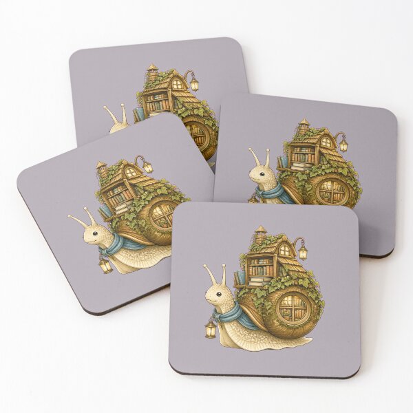 Item preview, Cozy Bookish Snail Carrying a Tiny Library designed and sold by Tender Oddities Studio.