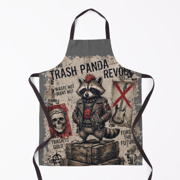 Item preview, The Trash Panda Revolt Punk Raccoon Anarchy Leather Jacket Poster designed and sold by BreezifyDesignStudio.