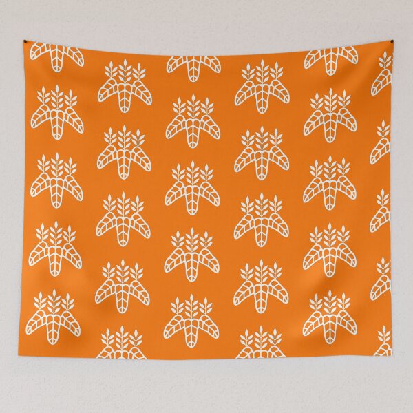 Item preview, Taiko Kiri Toyotomi Hideyoshi Samurai Emblem White Orange Tile / Japanese Crest  designed and sold by 戦国まーけっと SENGOKU MARKET.