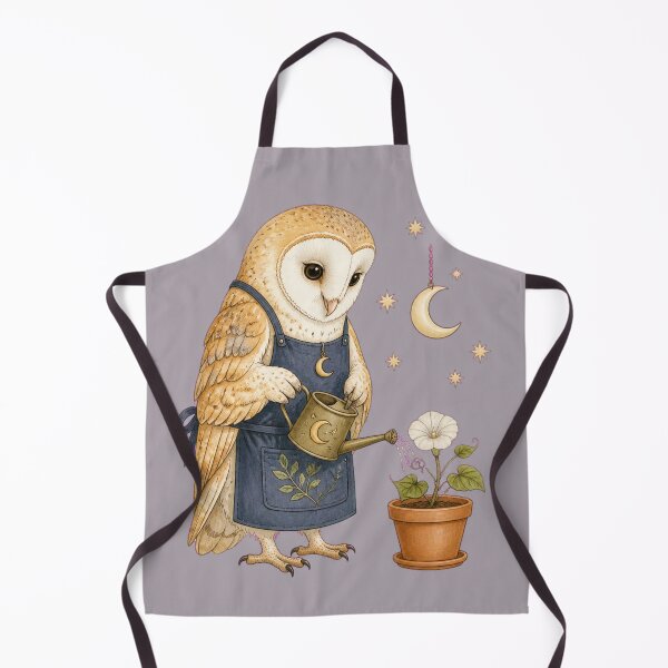 Item preview, Barn Owl Night Gardener with Moonflower designed and sold by Tender Oddities Studio.