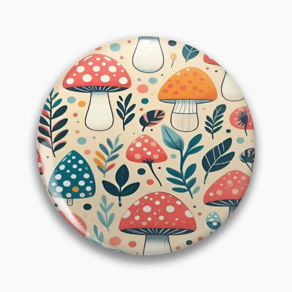 Item preview, A Vibrant And Colorful Illustration Of Mushroom and Flowers Pattern with Lush Greenery Surrounding designed and sold by Matt_Smith.