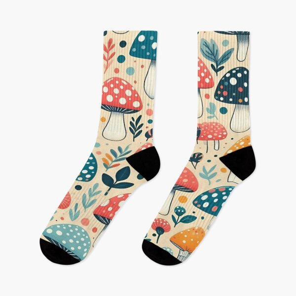 Item preview, A Vibrant And Colorful Illustration Of Mushroom and Flowers Pattern with Lush Greenery Surrounding designed and sold by Matt_Smith.