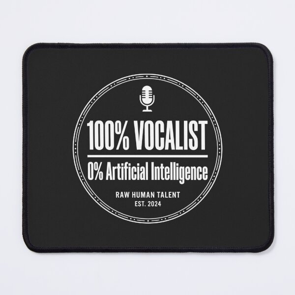 Item preview, 100% Vocalist 0% Artificial Intelligence Musician Humor Retro Badge designed and sold by SplashTastic.