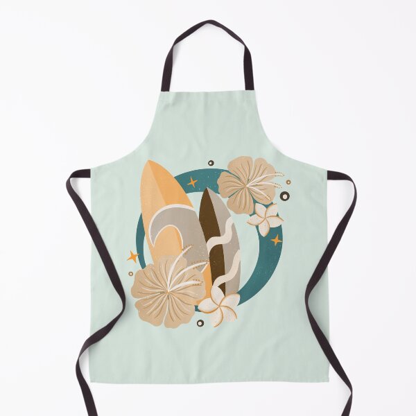 Item preview, Retro Surfboards Badge - cream, sand and teal designed and sold by Home Cyn Home.