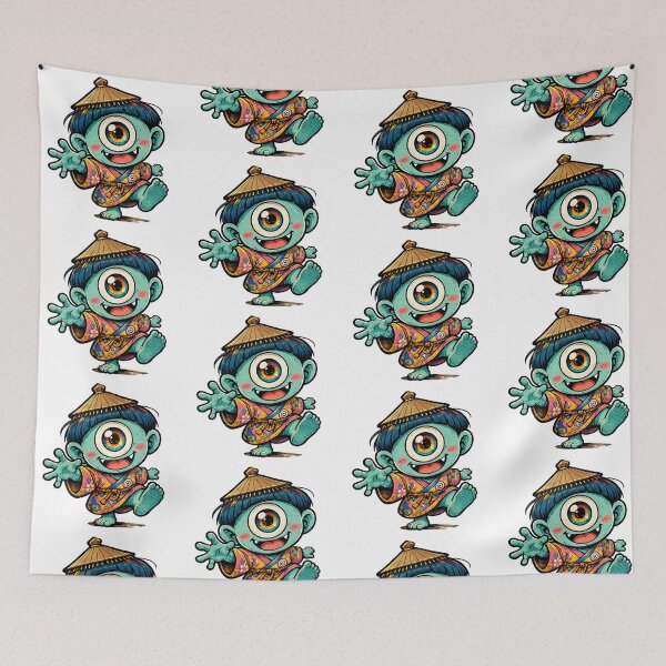 Item preview, Japanese One-Eyed Yokai Monster Sticker | Traditional Kimono Spirit designed and sold by OddGarage.