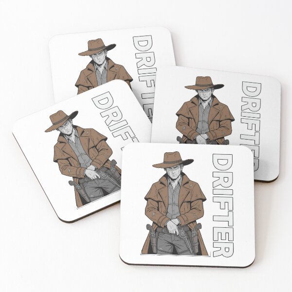 Item preview, Drifter Vintage Cowboy Gunslinger Western Outlaw Graphic T-Shirt designed and sold by StickerNestYou.