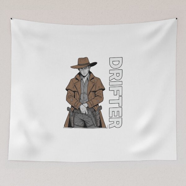 Item preview, Drifter Vintage Cowboy Gunslinger Western Outlaw Graphic T-Shirt designed and sold by StickerNestYou.