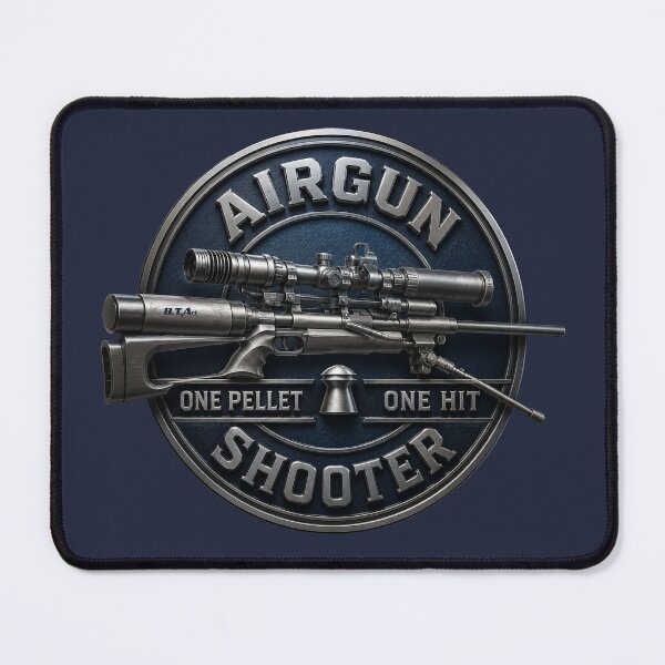Item preview, Airgun Shooter Metallic PCP Rifle Logo | Air Rifle Shooting Design designed and sold by TammyHunterArt.