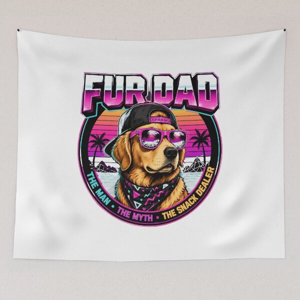 Item preview, Fur Dad Retro 80s Golden Retriever Dog Design designed and sold by SoyLamderma.