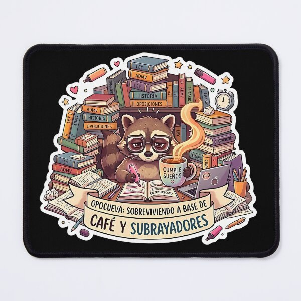 Item preview, Opocueva - Surviving on Coffee and Highlighters (Opposition Raccoon) designed and sold by AlruanceStudio.