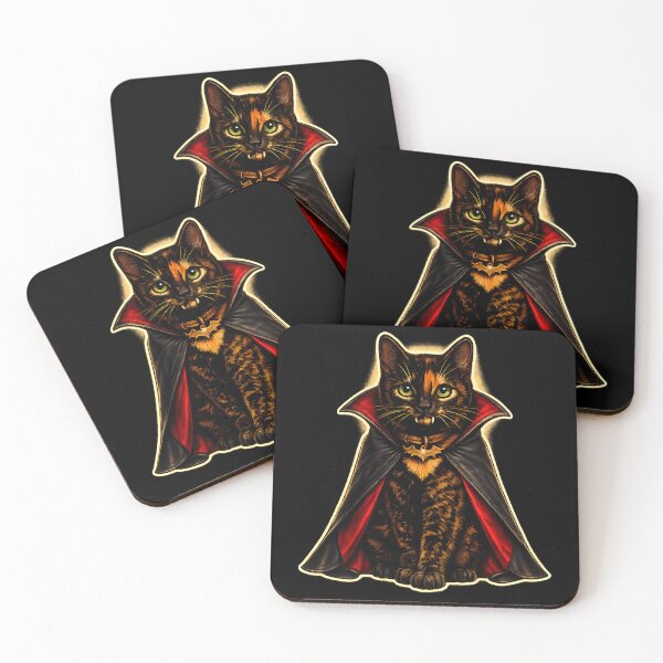 Item preview, Tortoiseshell Vampire Cat – Cute Halloween Dracula Tortie designed and sold by Martin's_Design.