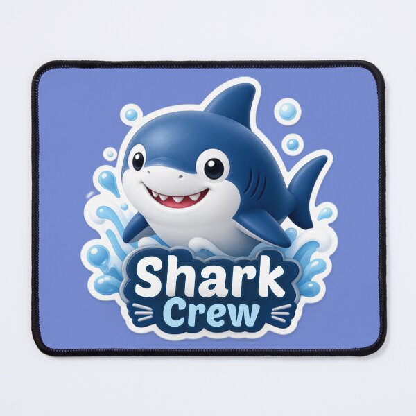 Item preview, Shark Crew Cute Blue Shark designed and sold by inkaylindesign.