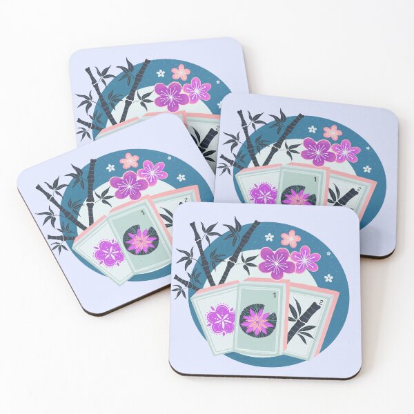 Item preview, Mahjong Garden - retro bubble badge - pink and teal designed and sold by Home Cyn Home.