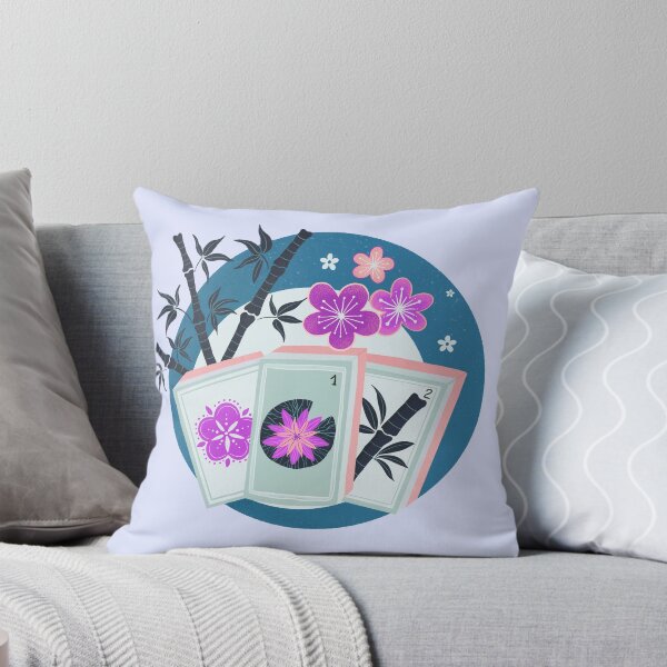 Item preview, Mahjong Garden - retro bubble badge - pink and teal designed and sold by Home Cyn Home.