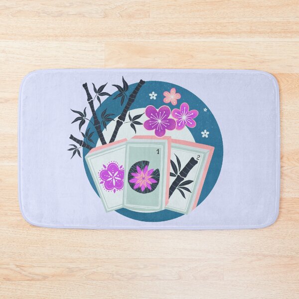 Item preview, Mahjong Garden - retro bubble badge - pink and teal designed and sold by Home Cyn Home.