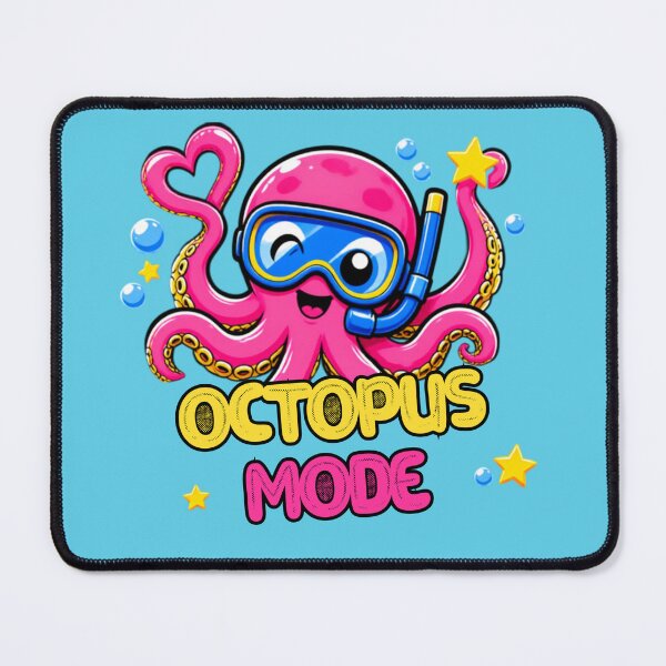Item preview, Octopus Mode Neon Pink Scuba Diving Octopus designed and sold by inkaylindesign.