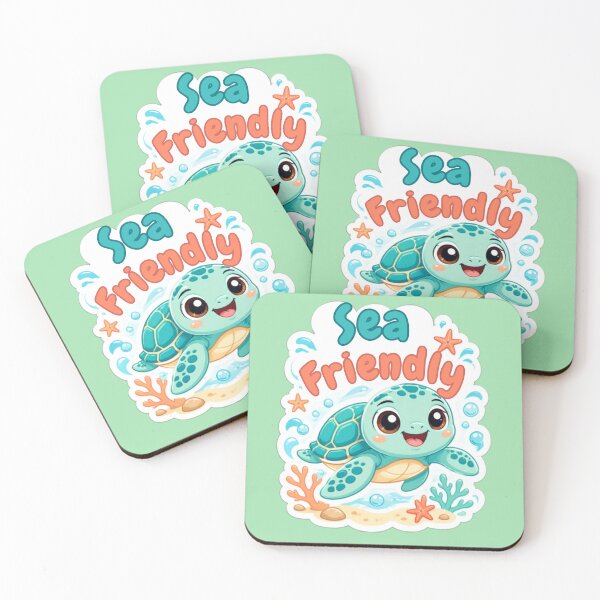 Item preview, Sea Friendly Cute Sea Turtle Ocean  designed and sold by inkaylindesign.