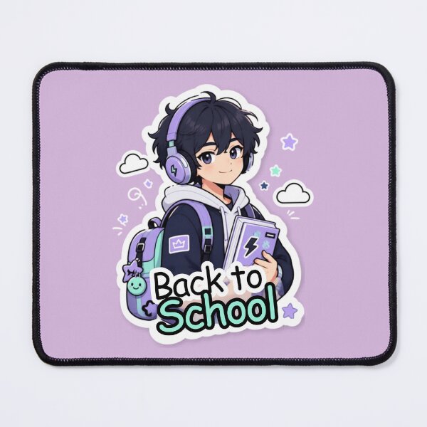 Item preview, Back to School Anime Boy Headphones Pastel designed and sold by inkaylindesign.