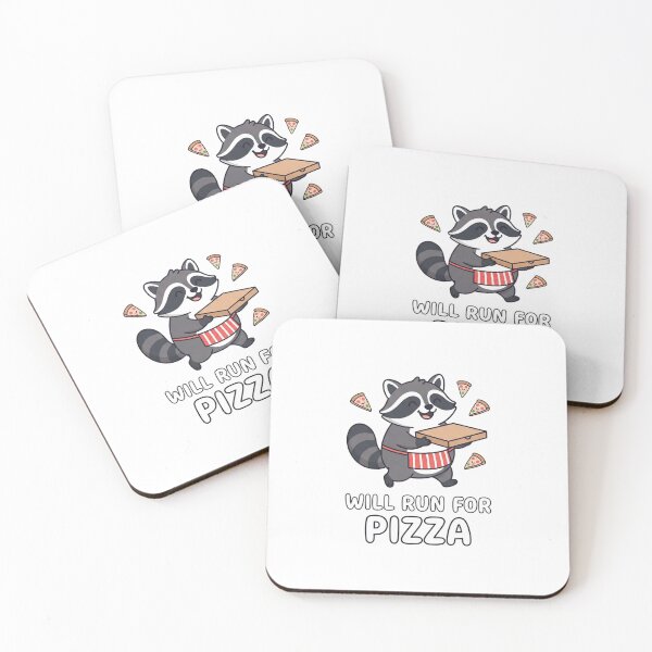 Item preview, Cute Raccoon Delivering Pizza With Slices designed and sold by Owcomm.