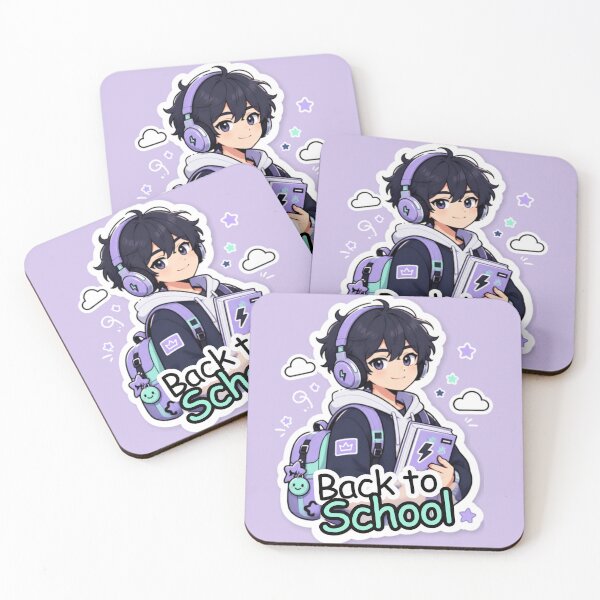 Item preview, Back to School Anime Boy Headphones Pastel  designed and sold by inkaylindesign.