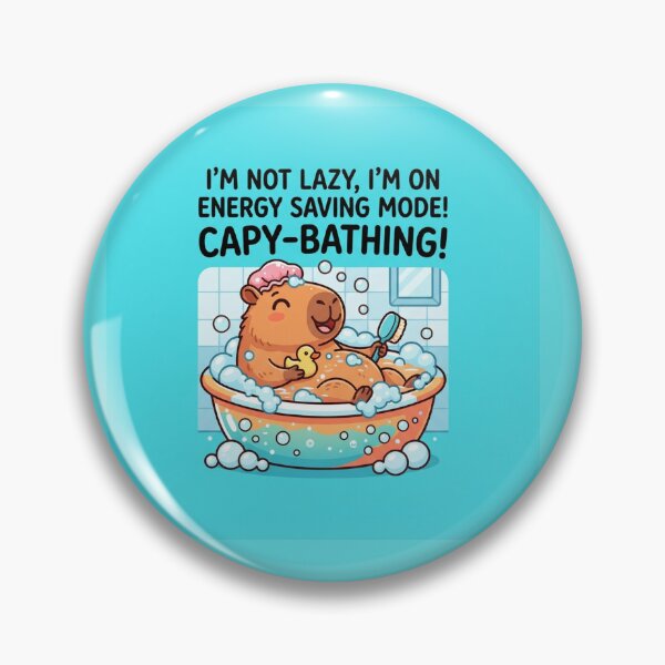 Item preview, Funny Cute Capybara In Bathtub Energy Saving Mode designed and sold by Owcomm.