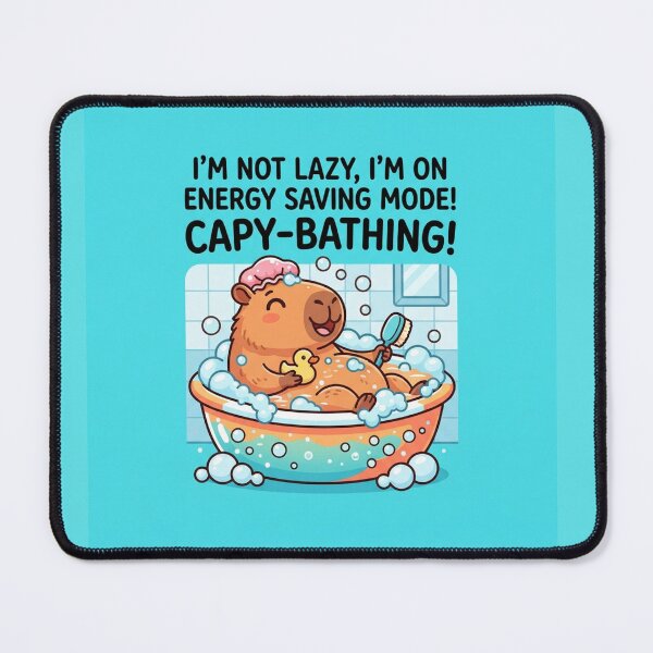 Item preview, Funny Cute Capybara In Bathtub Energy Saving Mode designed and sold by Owcomm.