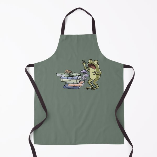 Item preview, Frog Shocked by Spider on Bookstack Cottagecore Art designed and sold by LeshanArt.