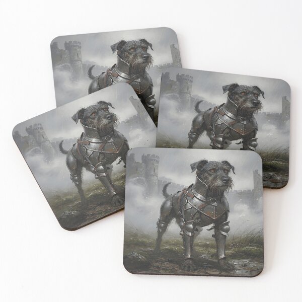 Item preview, Medieval Black Terrier Knight Fantasy Art | Noble Warrior Dog in Gothic Castle designed and sold by cr6zym1nd.